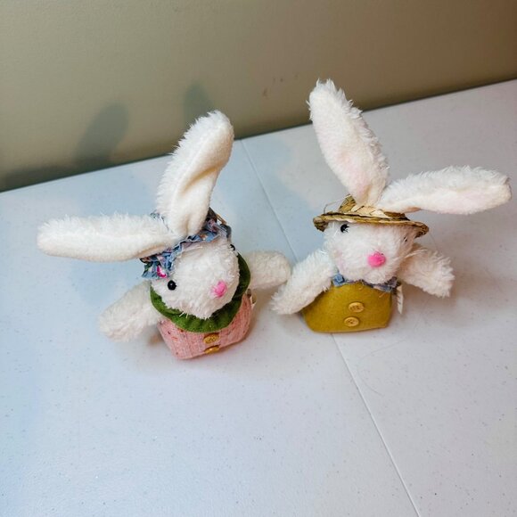 Set of 2 fabric Easter bunnies Easter decoration Spring tiered tray Easter bunny - Picture 9 of 9